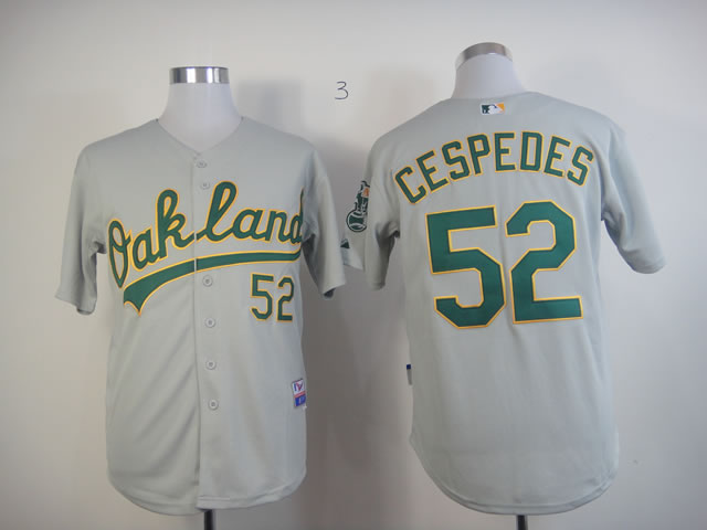 Men Oakland Athletics #52 Cespedes Grey MLB Jerseys->oakland athletics->MLB Jersey